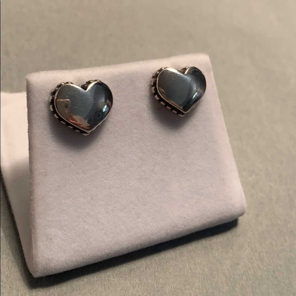 Lagos Caviar Heart Studded Earrings